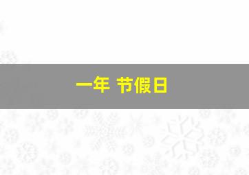 一年 节假日